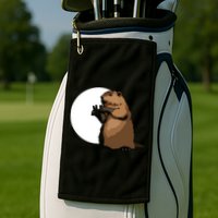 Groundhog Day Shadow Puppet Funny Gift Golf Towel