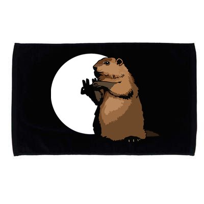 Groundhog Day Shadow Puppet Funny Gift Microfiber Hand Towel