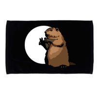 Groundhog Day Shadow Puppet Funny Gift Microfiber Hand Towel