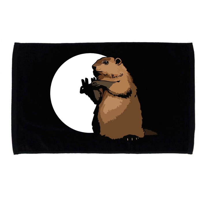 Groundhog Day Shadow Puppet Funny Gift Microfiber Hand Towel