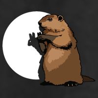 Groundhog Day Shadow Puppet Funny Gift Microfiber Hand Towel