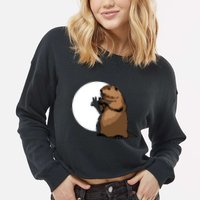 Groundhog Day Shadow Puppet Funny Gift Cropped Pullover Crew