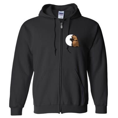 Groundhog Day Shadow Puppet Funny Gift Full Zip Hoodie