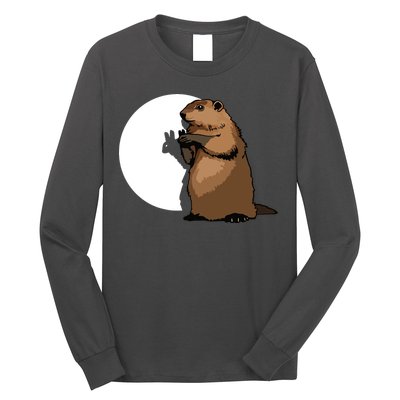 Groundhog Day Shadow Puppet Funny Gift Long Sleeve Shirt