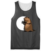 Groundhog Day Shadow Puppet Funny Gift Mesh Reversible Basketball Jersey Tank