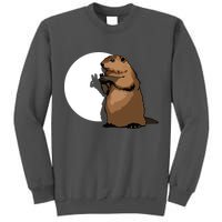 Groundhog Day Shadow Puppet Funny Gift Tall Sweatshirt