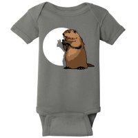 Groundhog Day Shadow Puppet Funny Gift Baby Bodysuit