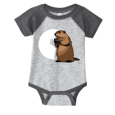 Groundhog Day Shadow Puppet Funny Gift Infant Baby Jersey Bodysuit