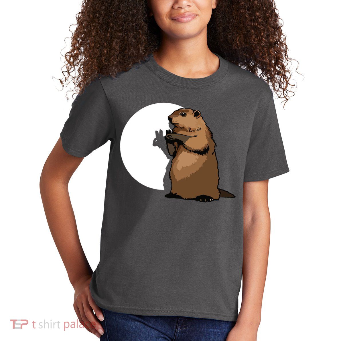 Groundhog Day Shadow Puppet Funny Gift Kids T-Shirt