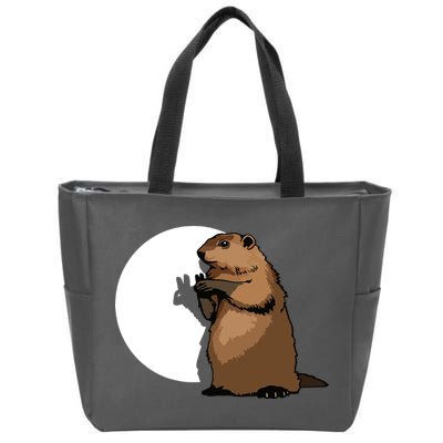 Groundhog Day Shadow Puppet Funny Gift Zip Tote Bag
