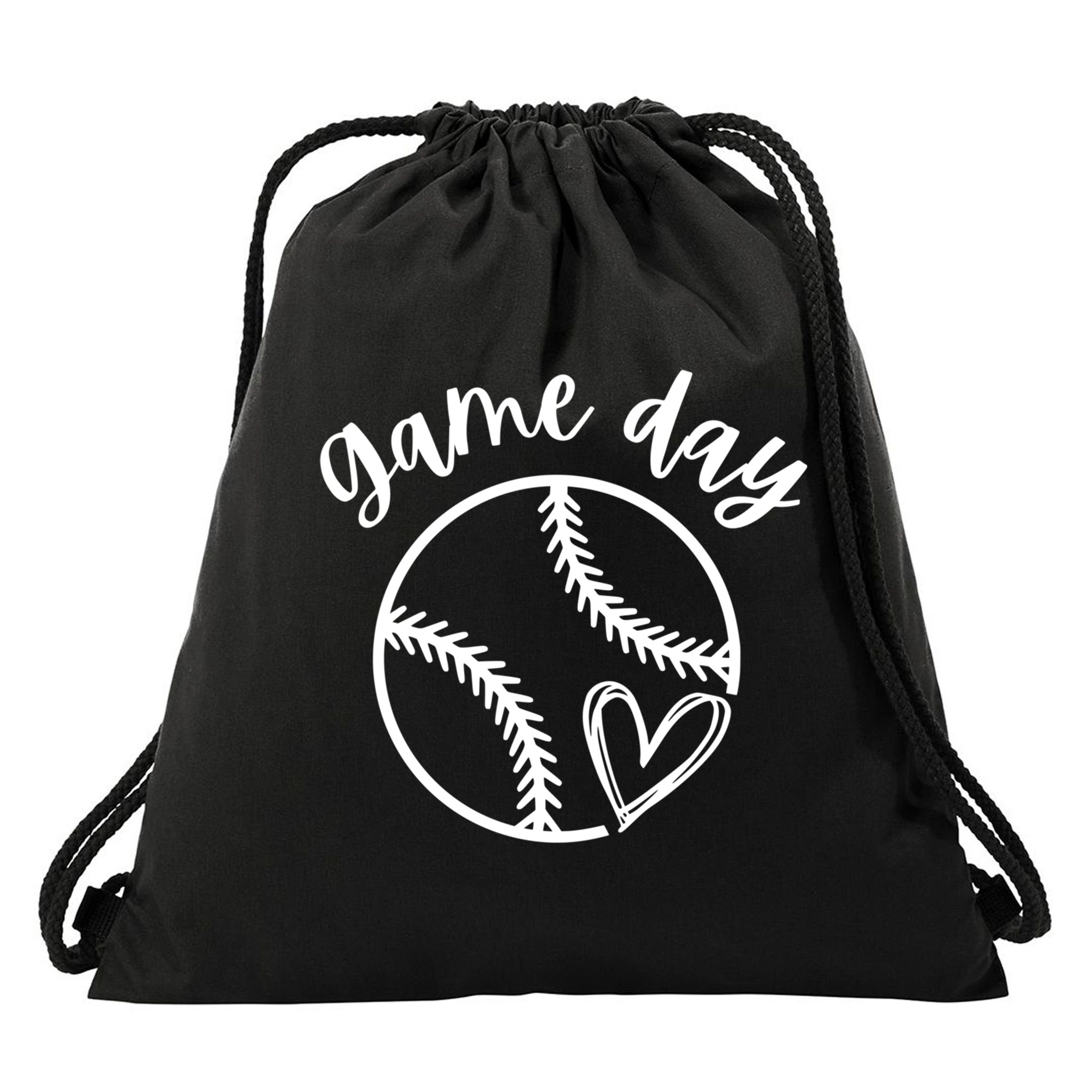 Game Day Softball Heart Love S Or Baseball Great Gift Drawstring Bag