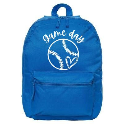 Game Day Softball Heart Love S Or Baseball Great Gift 16 in Basic Backpack