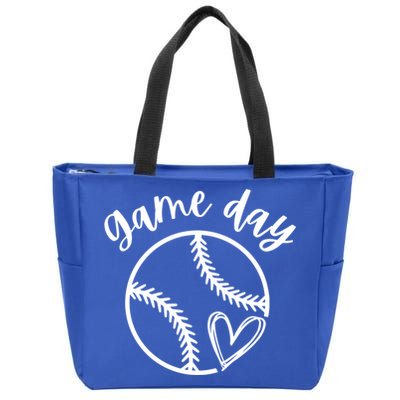 Game Day Softball Heart Love S Or Baseball Great Gift Zip Tote Bag