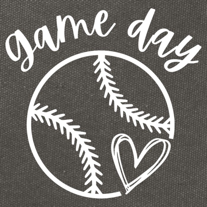 Game Day Softball Heart Love S Or Baseball Great Gift Cotton Canvas Backpack