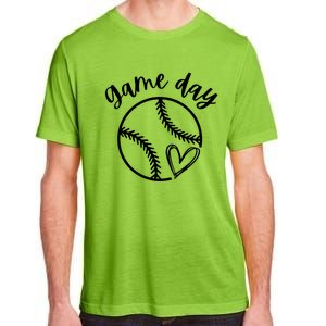 Game Day Softball Heart Love S Or Baseball Gift Adult ChromaSoft Performance T-Shirt