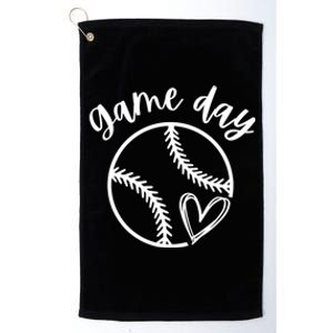 Game Day Softball Heart Love S Or Baseball Gift Platinum Collection Golf Towel