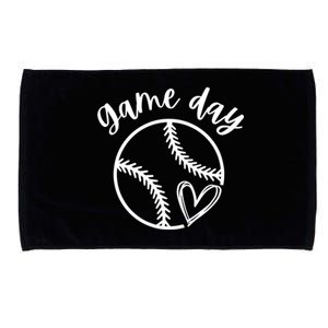 Game Day Softball Heart Love S Or Baseball Gift Microfiber Hand Towel