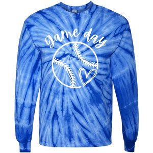 Game Day Softball Heart Love S Or Baseball Gift Tie-Dye Long Sleeve Shirt