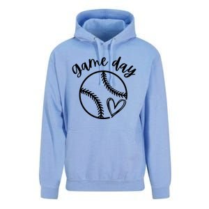 Game Day Softball Heart Love S Or Baseball Gift Unisex Surf Hoodie