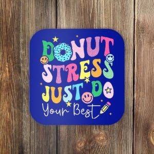 Groovy Donut Stress Just Do Your Best Test Day Coaster