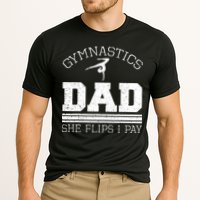 Gymnastics Dad She Flips I Pay Gymnast Balance Gymnastics Cooling Performance Crew T-Shirt