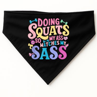 Gym Doing Squats So My Ass Matches My Sass Colorful USA-Made Doggie Bandana