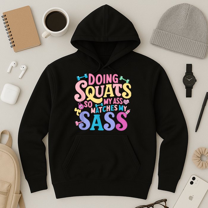 Gym Doing Squats So My Ass Matches My Sass Colorful Hoodie