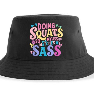Gym Doing Squats So My Ass Matches My Sass Colorful Sustainable Bucket Hat