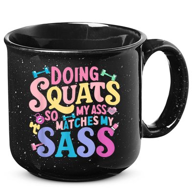 Gym Doing Squats So My Ass Matches My Sass Colorful 15oz Campfire Ceramic Mug