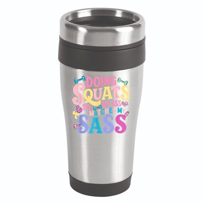 Gym Doing Squats So My Ass Matches My Sass Colorful 16oz Travel Tumbler