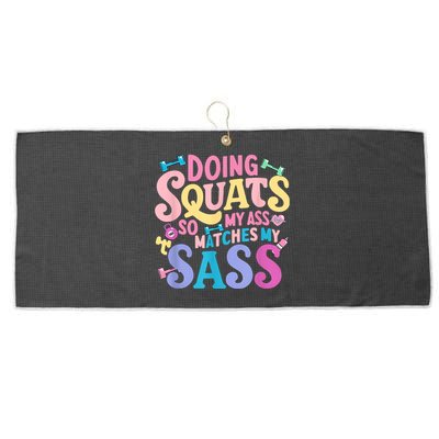 Gym Doing Squats So My Ass Matches My Sass Colorful Large Microfiber Waffle Golf Towel
