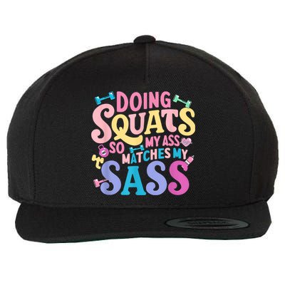 Gym Doing Squats So My Ass Matches My Sass Colorful Wool Snapback Cap