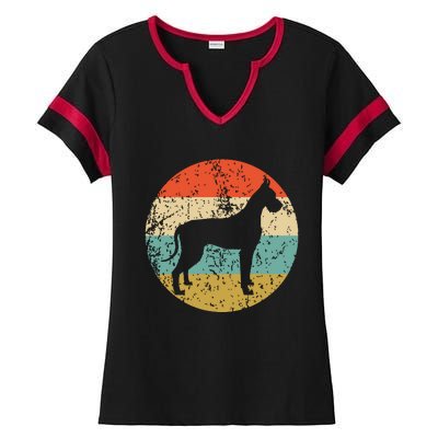 Great Dane Shirts Vintage Retro Great Dane Dog Ladies Halftime Notch Neck Tee