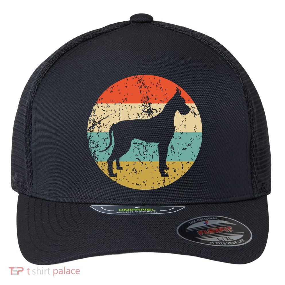 Great Dane Shirts Vintage Retro Great Dane Dog Flexfit Unipanel Trucker Cap