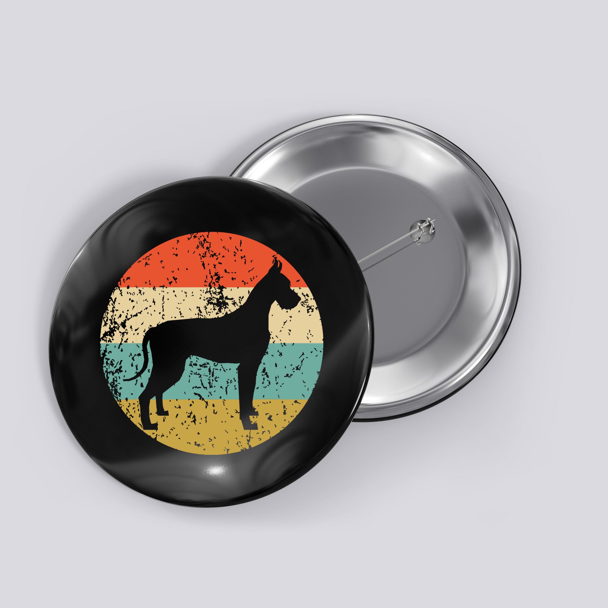 Great Dane Shirts Vintage Retro Great Dane Dog Button