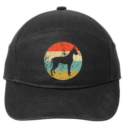 Great Dane Shirts Vintage Retro Great Dane Dog 7-Panel Snapback Hat
