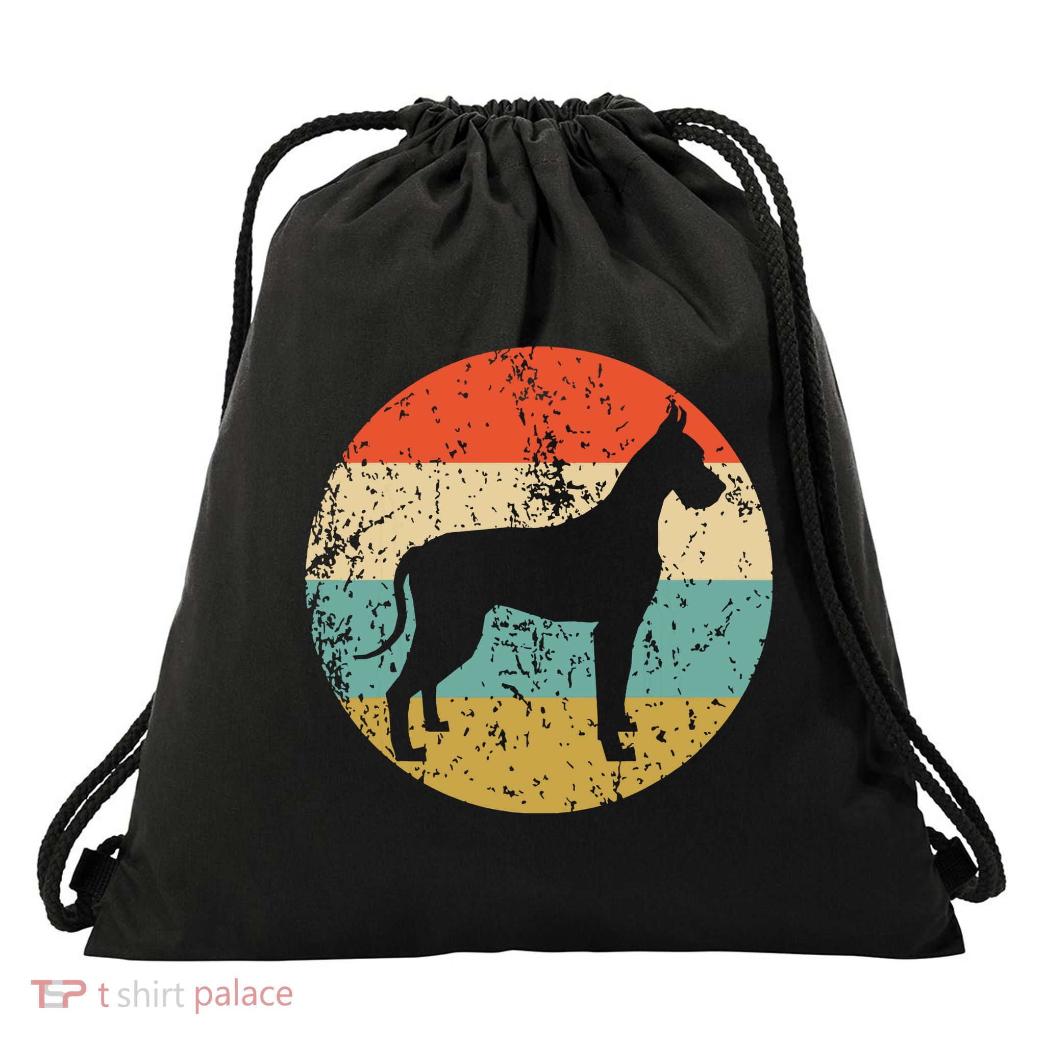 Great Dane Shirts Vintage Retro Great Dane Dog Drawstring Bag