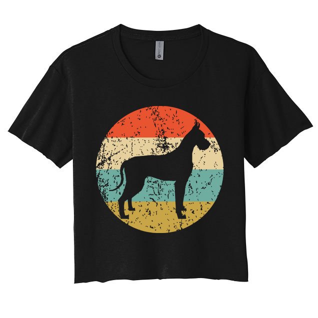 Great Dane Shirts Vintage Retro Great Dane Dog Crop Top