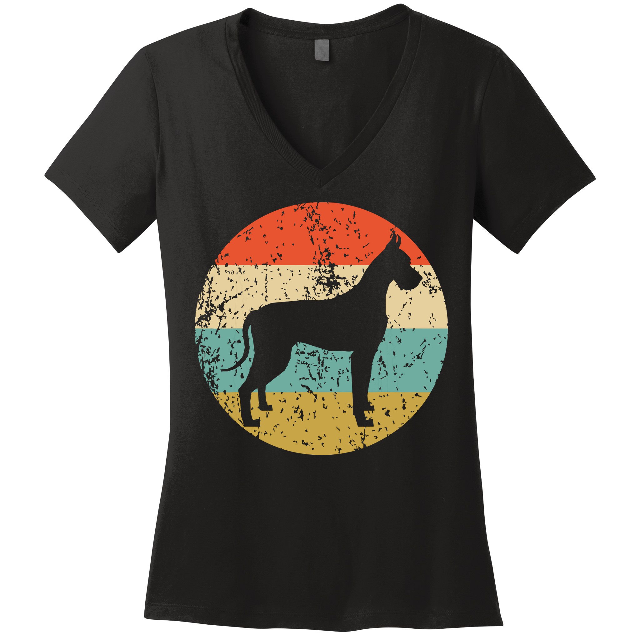 Great Dane Shirts Vintage Retro Great Dane Dog Women's V-Neck T-Shirt