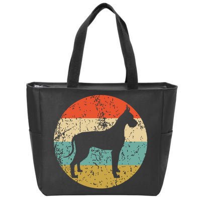 Great Dane Shirts Vintage Retro Great Dane Dog Zip Tote Bag