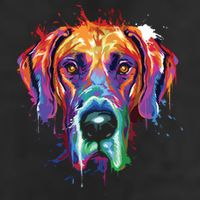 Great Dane Splash Art Dane Shirts Great Dane Gifts 7 Panel Mesh Trucker Snapback Hat