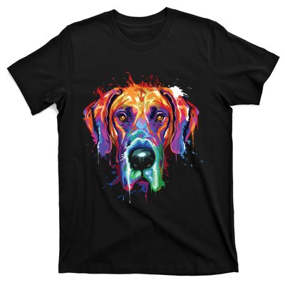 Great Dane Splash Art Dane Shirts Great Dane Gifts T-Shirt