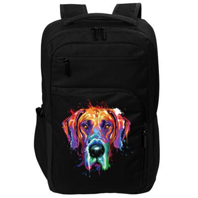 Great Dane Splash Art Dane Shirts Great Dane Gifts Impact Tech Backpack