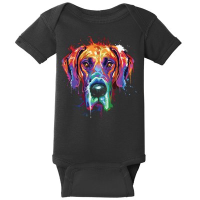 Great Dane Splash Art Dane Shirts Great Dane Gifts Baby Bodysuit