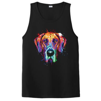 Great Dane Splash Art Dane Shirts Great Dane Gifts PosiCharge Competitor Tank