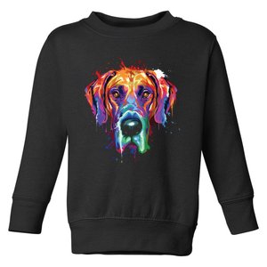 Great Dane Splash Art Dane Shirts Great Dane Gifts Toddler Sweatshirt