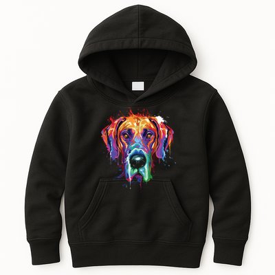 Great Dane Splash Art Dane Shirts Great Dane Gifts Kids Hoodie