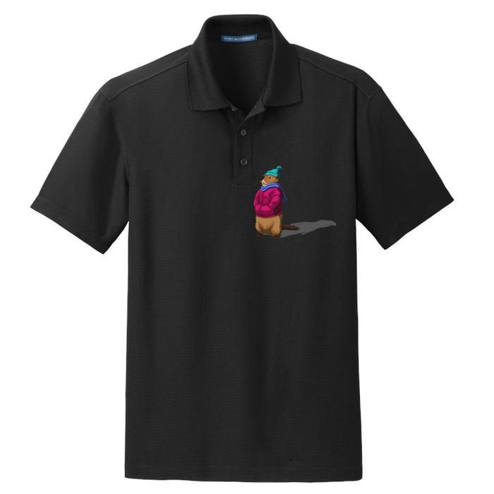 Groundhog Day Shadow Gift Ground Hog Dry Zone Grid Polo