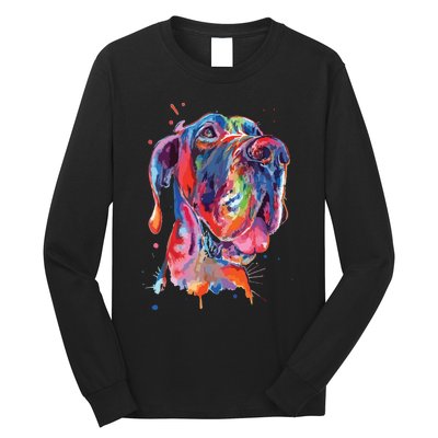 Great Dane Splash Art Dane Long Sleeve Shirt