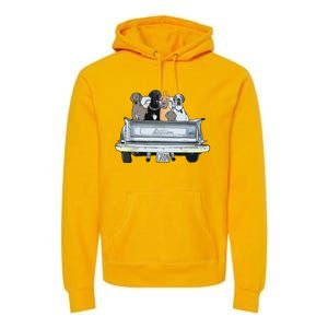 Great Dane Squad Pickup Truck Top For Men Large Dog Dad Premium Hoodie